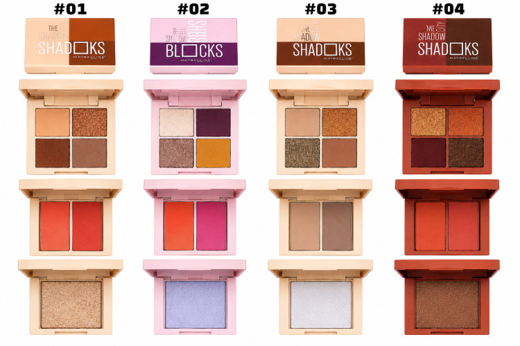 پالت سایه مینی سهطبقه چندکاره میبلین S.F.R Color مدل Shadow Blocks