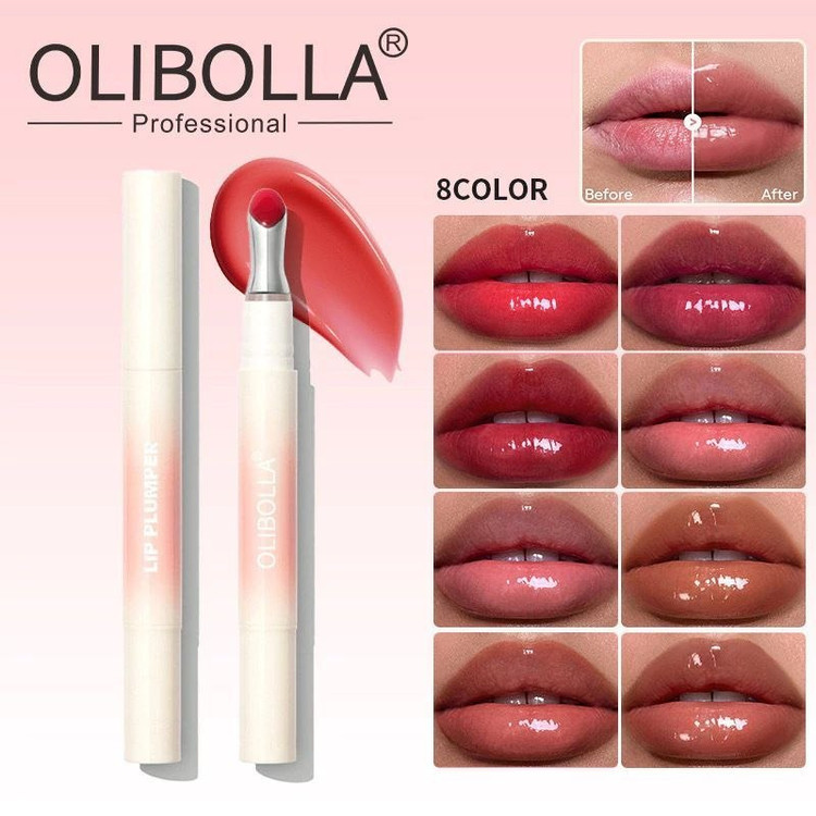 پلامپر لب خیس رنگی OLIBOLLA مدل سر فلزی