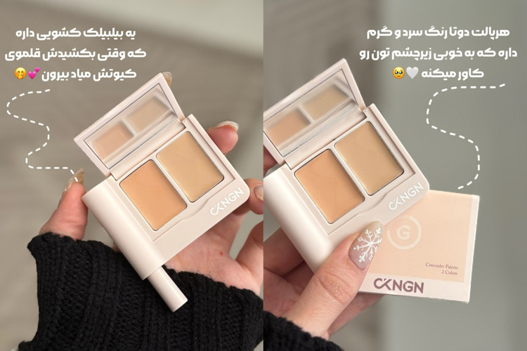 پالت کانسیلر دو رنگ مینی CANGN همراه براش در ۳ شماره