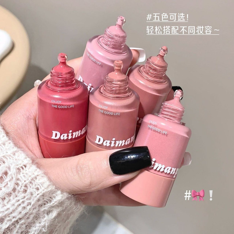 رژگونه مایع دکمهای کریستالی DAIMANPU با فینیش طبیعی – ۶ رنگ
