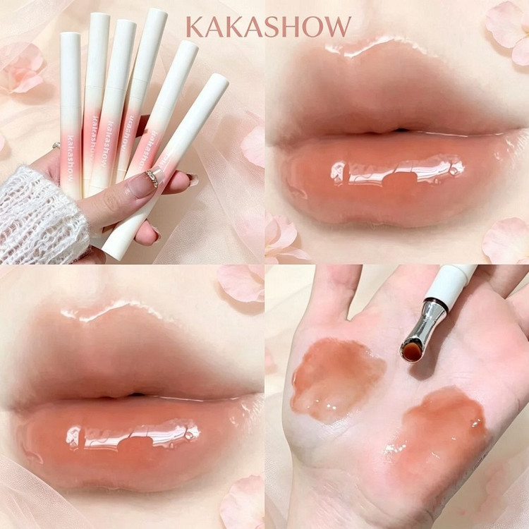 برق لب شیشهای کاکاشو سر فلزی مدل Glass Water Gloss | ۶ رنگ